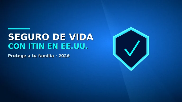 Escudo luminoso simbolizando protección familiar con seguro de vida con ITIN en Estados Unidos